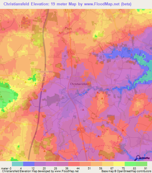 Christiansfeld,Denmark Elevation Map