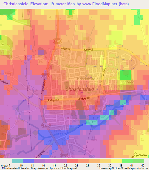 Christiansfeld,Denmark Elevation Map