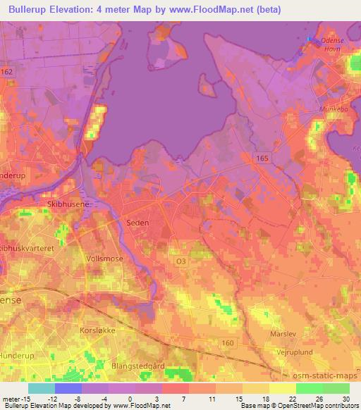 Bullerup,Denmark Elevation Map