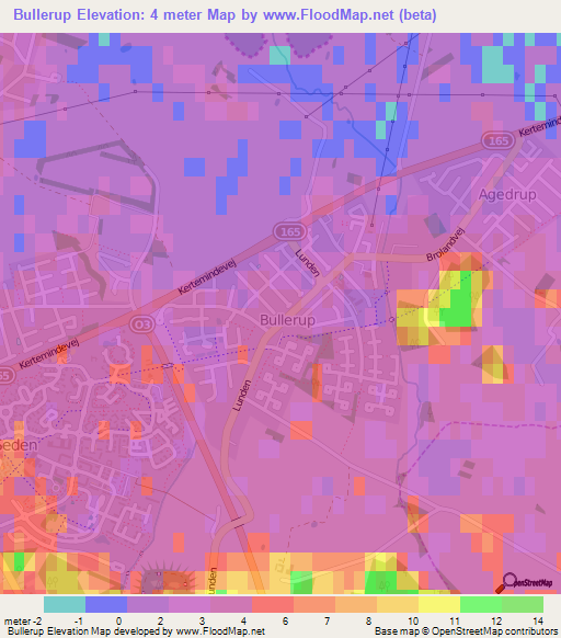 Bullerup,Denmark Elevation Map