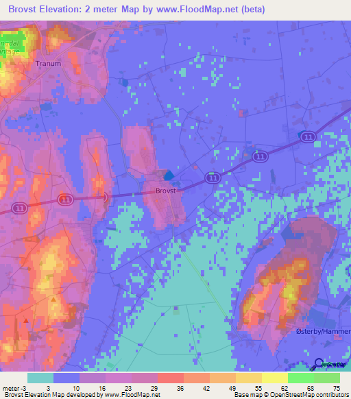 Brovst,Denmark Elevation Map