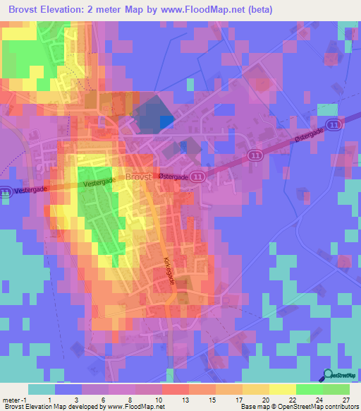 Brovst,Denmark Elevation Map