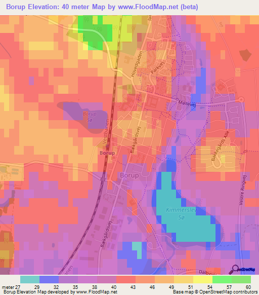 Borup,Denmark Elevation Map