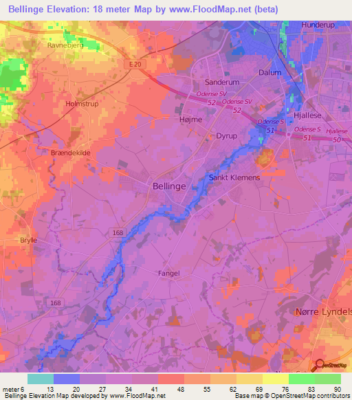 Bellinge,Denmark Elevation Map