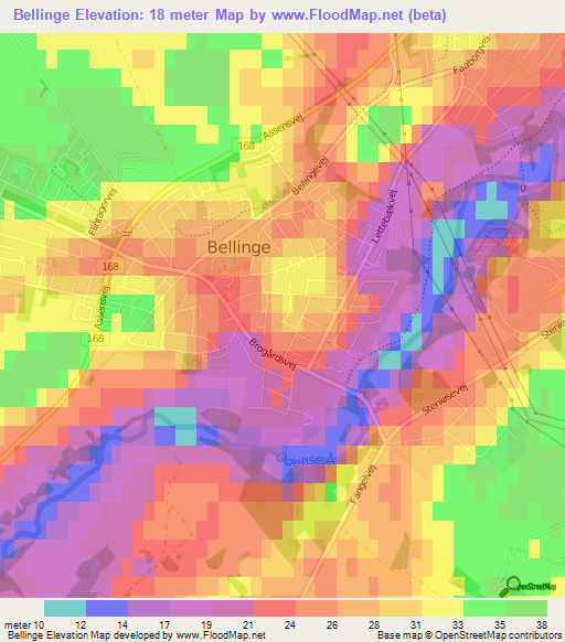 Bellinge,Denmark Elevation Map