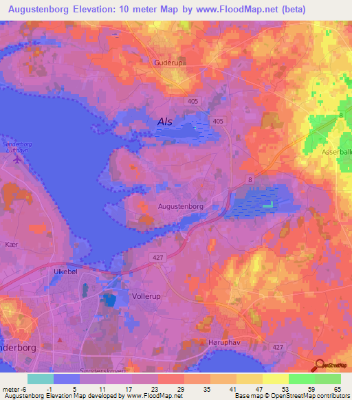 Augustenborg,Denmark Elevation Map