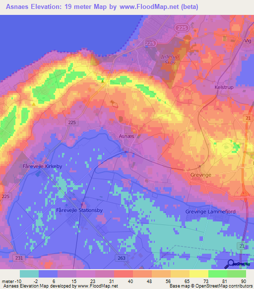 Asnaes,Denmark Elevation Map