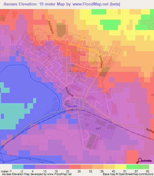 Asnaes,Denmark Elevation Map