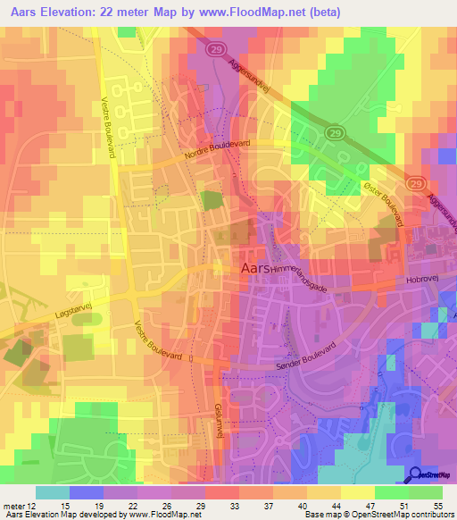 Aars,Denmark Elevation Map