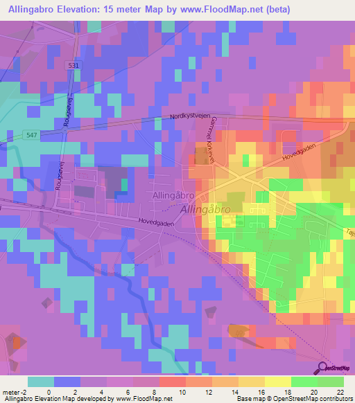 Allingabro,Denmark Elevation Map