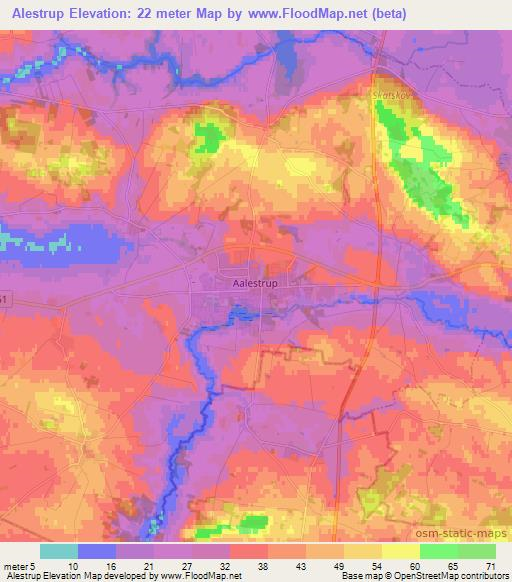 Alestrup,Denmark Elevation Map