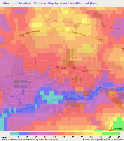 Alestrup,Denmark Elevation Map