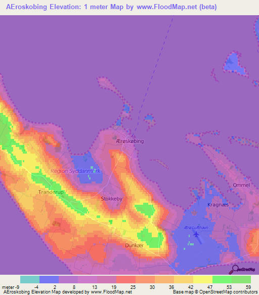 AEroskobing,Denmark Elevation Map