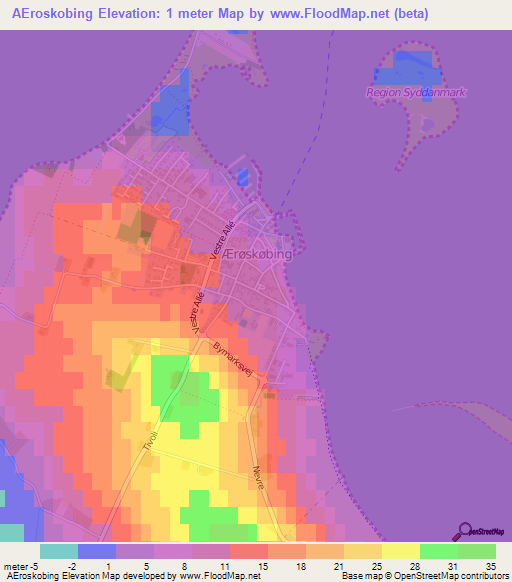 AEroskobing,Denmark Elevation Map