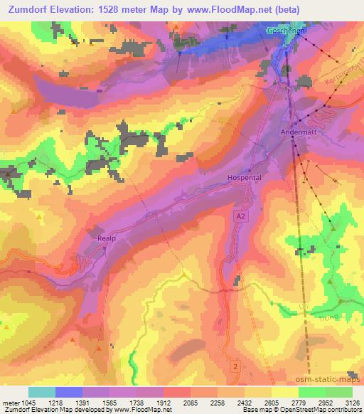 Zumdorf,Switzerland Elevation Map