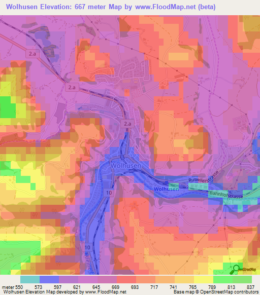 Wolhusen,Switzerland Elevation Map