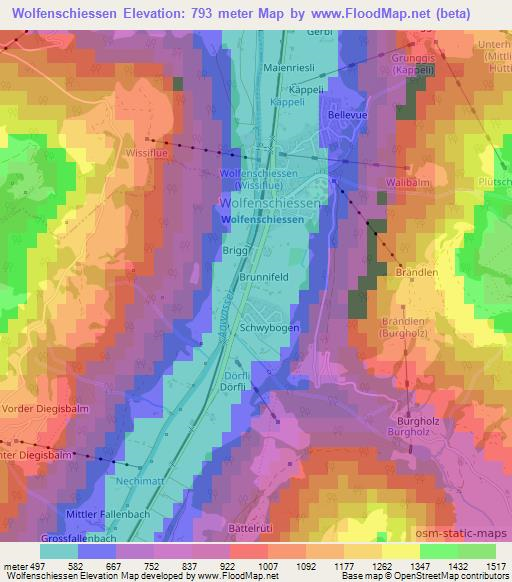 Wolfenschiessen,Switzerland Elevation Map