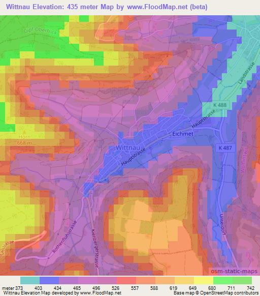 Wittnau,Switzerland Elevation Map