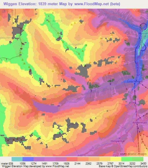 Wiggen,Switzerland Elevation Map