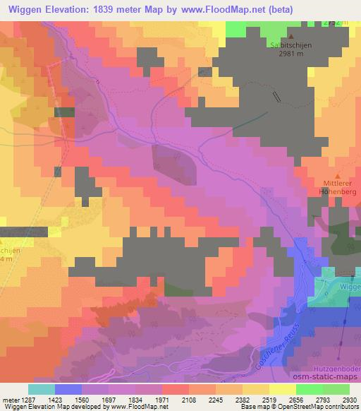 Wiggen,Switzerland Elevation Map