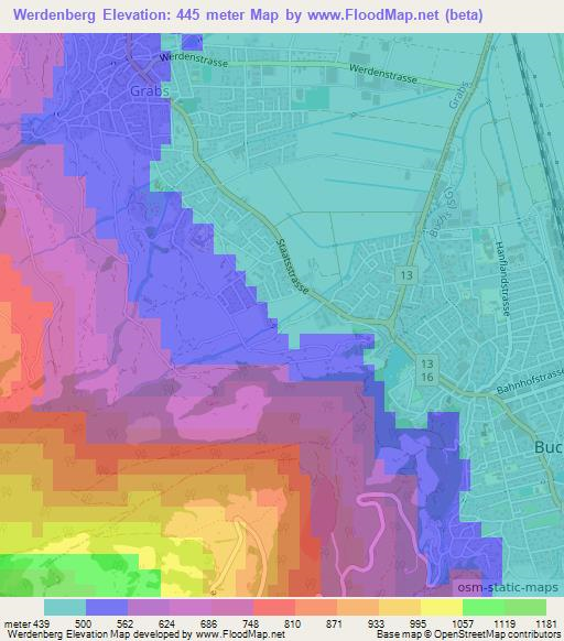 Werdenberg,Switzerland Elevation Map