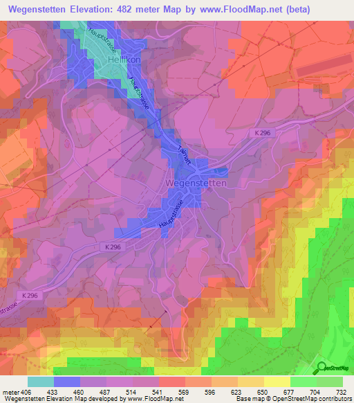 Wegenstetten,Switzerland Elevation Map