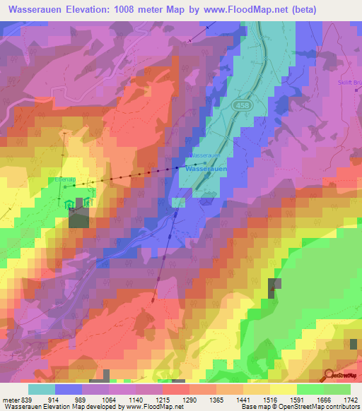 Wasserauen,Switzerland Elevation Map