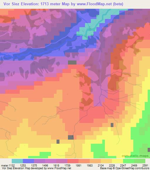 Vor Siez,Switzerland Elevation Map