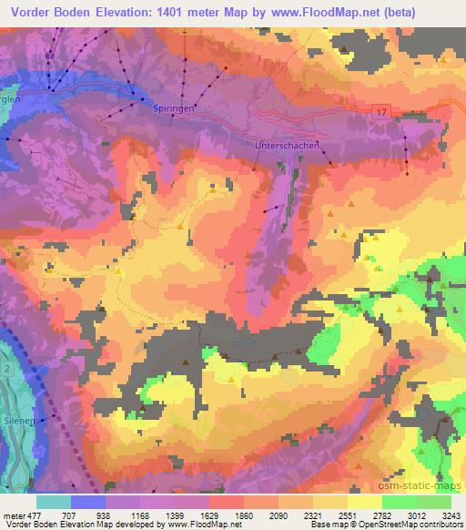 Vorder Boden,Switzerland Elevation Map