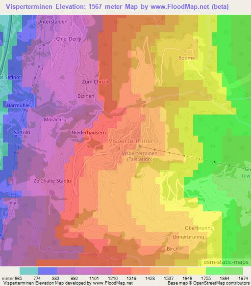 Visperterminen,Switzerland Elevation Map