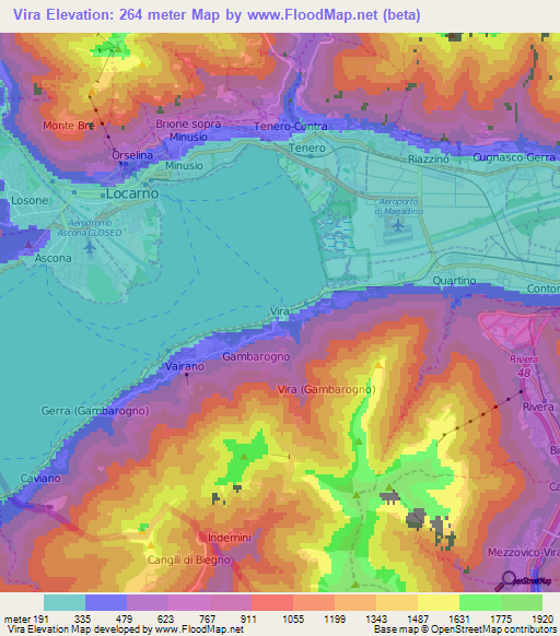 Vira,Switzerland Elevation Map