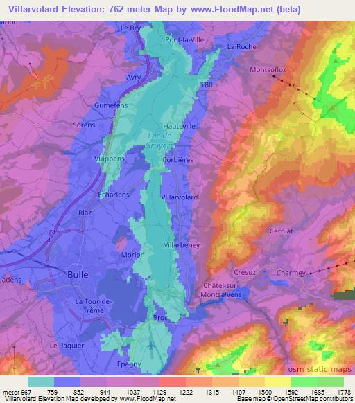 Villarvolard,Switzerland Elevation Map