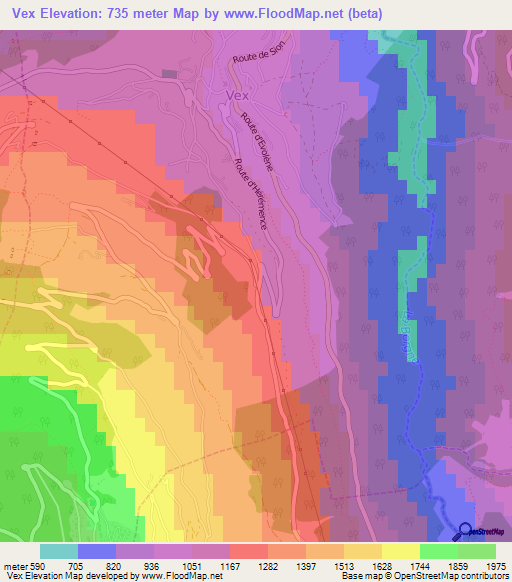 Vex,Switzerland Elevation Map