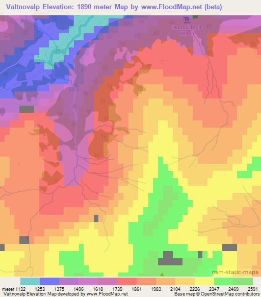 Valtnovalp,Switzerland Elevation Map