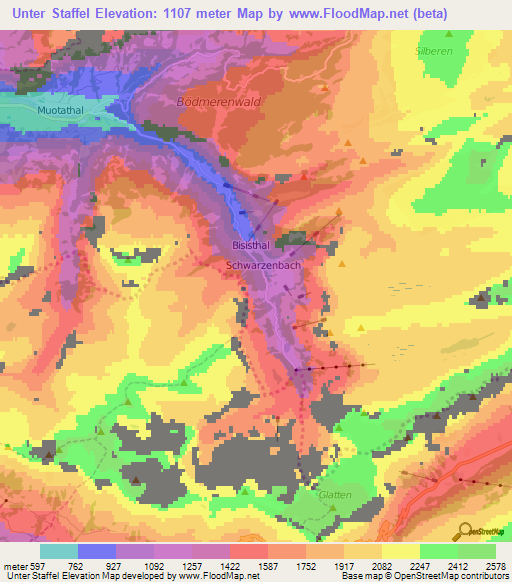 Unter Staffel,Switzerland Elevation Map