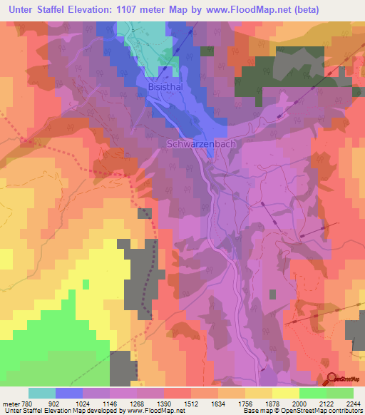 Unter Staffel,Switzerland Elevation Map