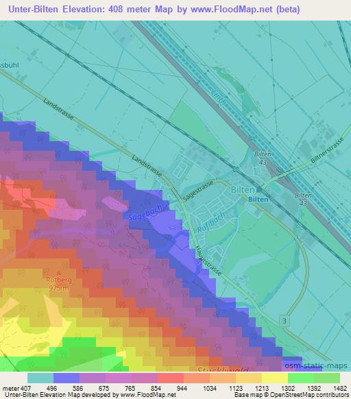 Unter-Bilten,Switzerland Elevation Map