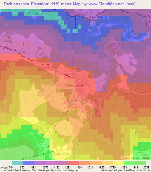 Tschiertschen,Switzerland Elevation Map