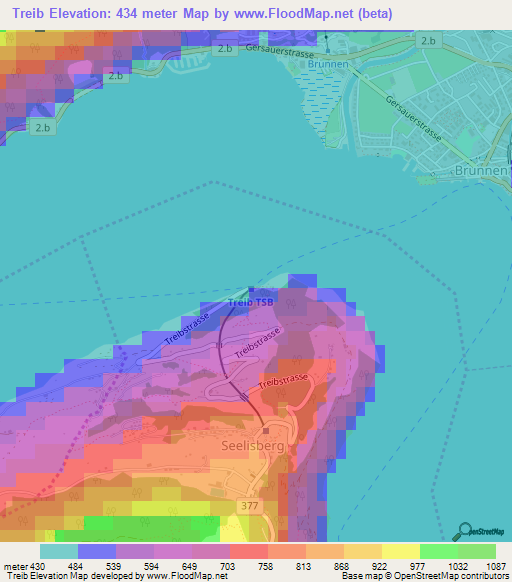 Treib,Switzerland Elevation Map