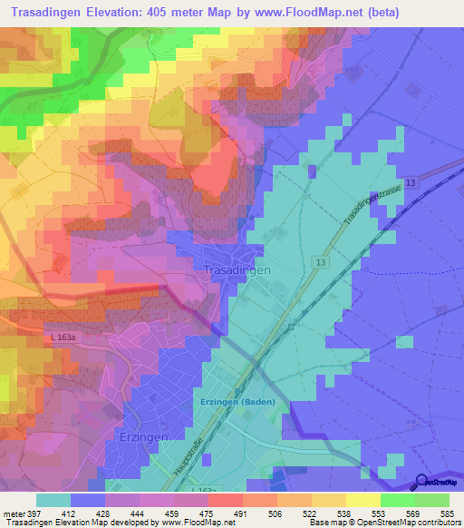 Trasadingen,Switzerland Elevation Map