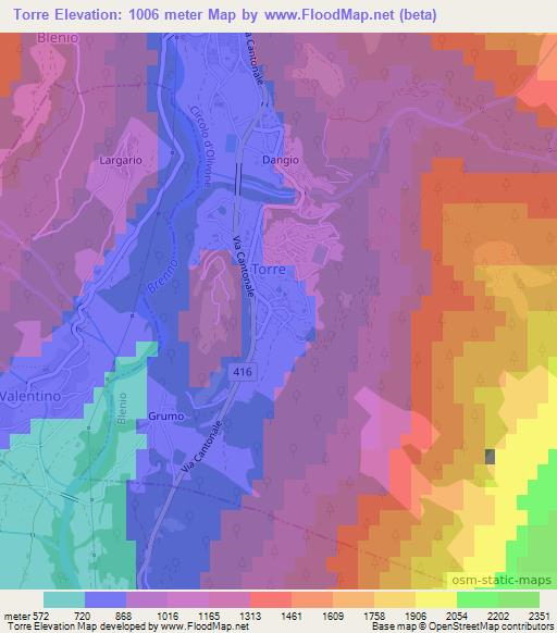 Torre,Switzerland Elevation Map