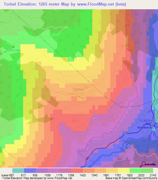 Torbel,Switzerland Elevation Map