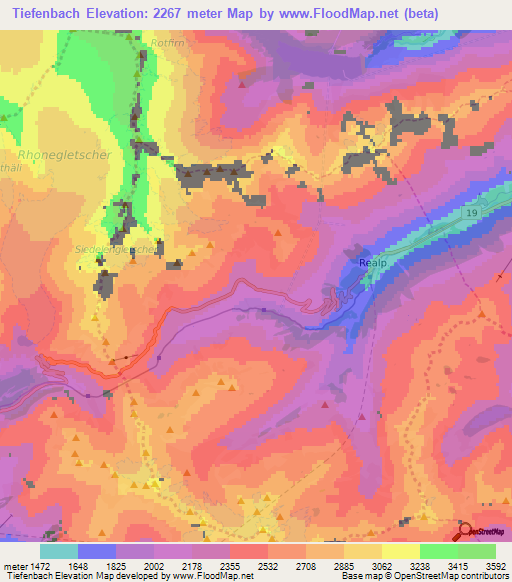 Tiefenbach,Switzerland Elevation Map