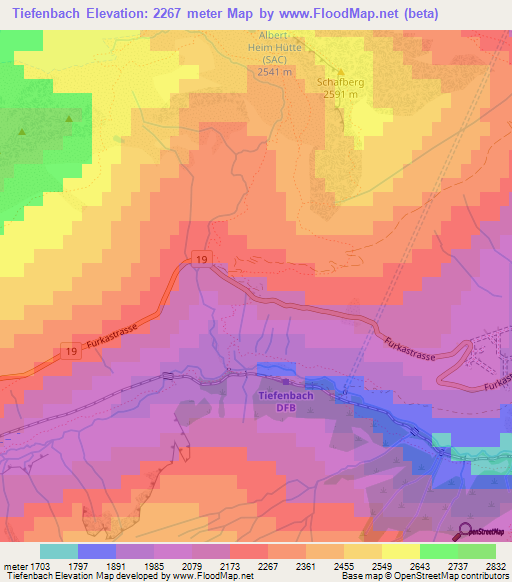 Tiefenbach,Switzerland Elevation Map