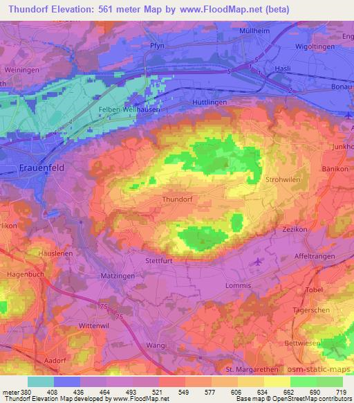 Thundorf,Switzerland Elevation Map