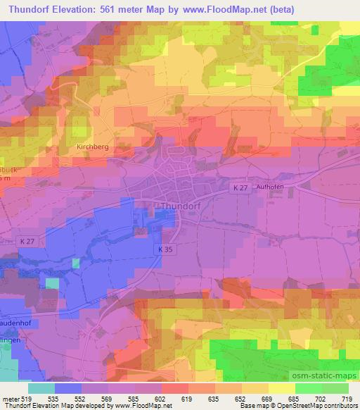 Thundorf,Switzerland Elevation Map