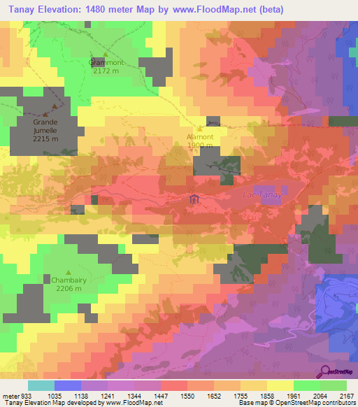 Tanay,Switzerland Elevation Map