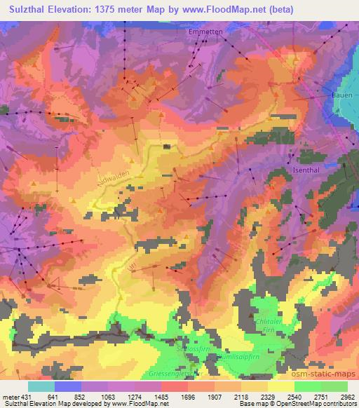 Sulzthal,Switzerland Elevation Map