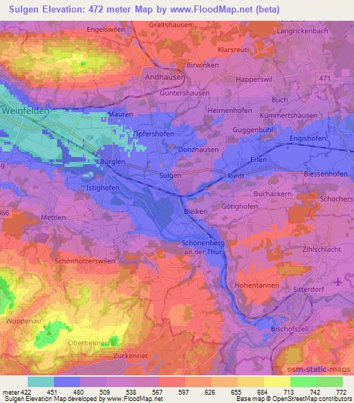 Sulgen,Switzerland Elevation Map