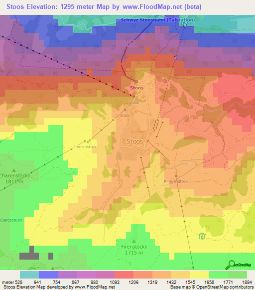 Stoos,Switzerland Elevation Map